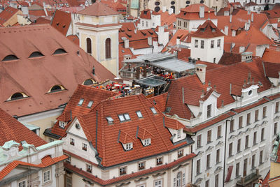 Aerial view of the historic buildings in the old town of prague, czech republic