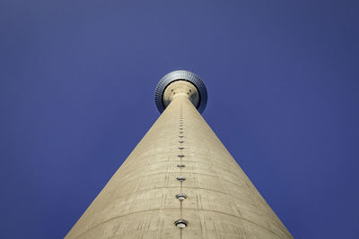 Low angle view of building against blue sky