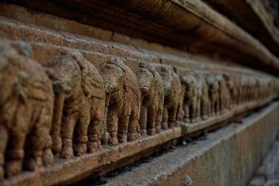 Close-up of buddha statue in temple