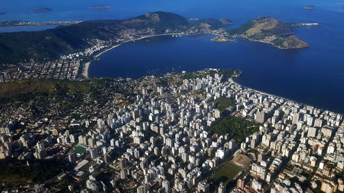 High angle view of buildings in río de janeiro city