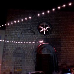 Low angle view of building at night