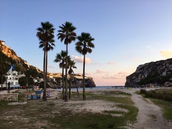 Scenic view of sea against blue sky