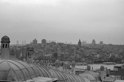 Panoramic view of city against clear sky