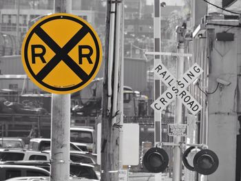 Close-up of road sign