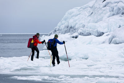 Couple ice skating