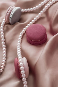 Close-up of pearl necklace