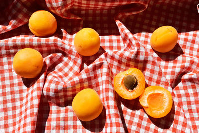 High angle view of fruits on table