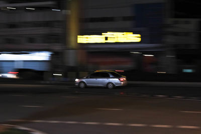 Traffic on road at night
