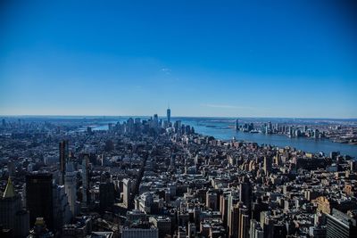Aerial view of city at waterfront