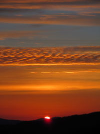 Scenic view of dramatic sky during sunset