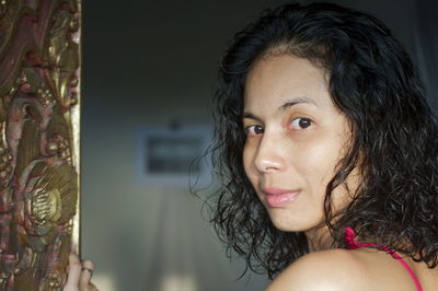 Close-up portrait of young woman