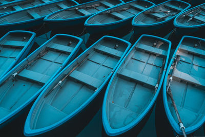 High angle view of boats