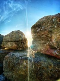 Rock formations against sky