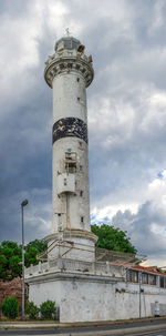 Low angle view of lighthouse against sky