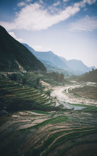 Scenic view of mountains against sky