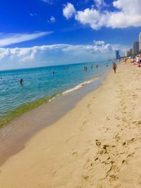 Scenic view of beach against sky