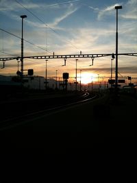 Sunset over railroad track