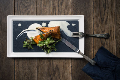 Directly above shot of food on table