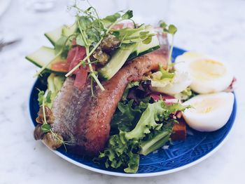 Close-up of salad in plate