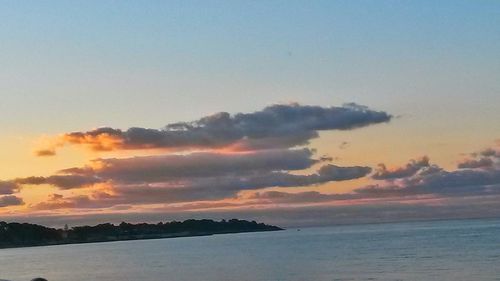 Scenic view of sea against sky at sunset