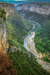 High angle view of landscape against sky