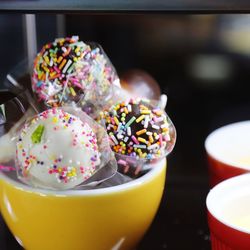 Close-up of dessert on table