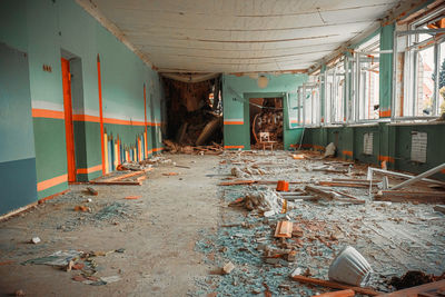 Interior of abandoned building