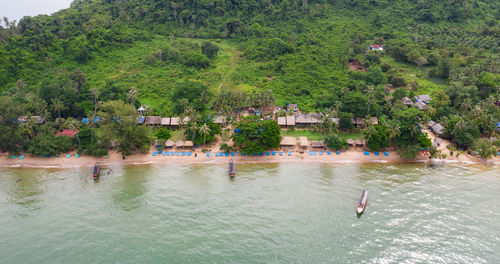 High angle view of lake