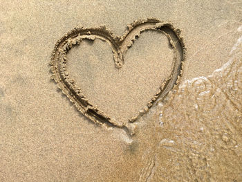 Heart shape on sand