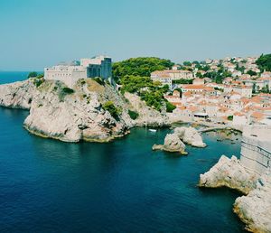 View of fort in sea