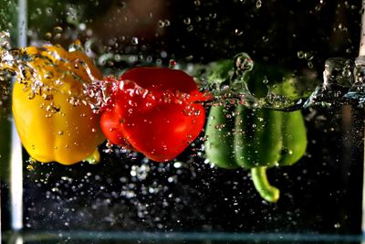 Close-up of wet glass