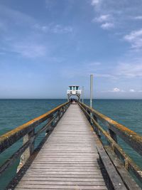 Pier over sea against sky