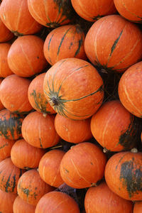 Full frame shot of pumpkins at market stall