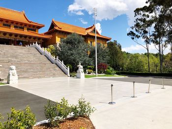 View of temple building against sky