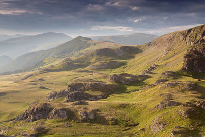 Scenic view of mountains against sky