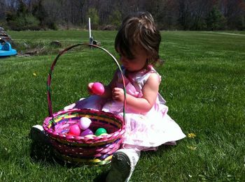 Boy in basket