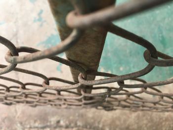 Close-up of barbed wire fence