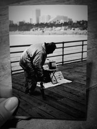 Man working on wood