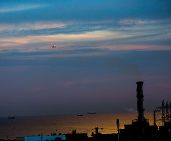 Scenic view of sea at sunset