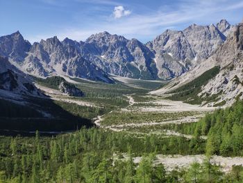 Scenic view of mountains against sky