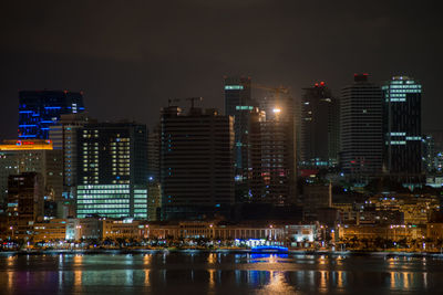 Illuminated city at night