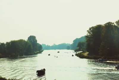 Scenic view of river against clear sky