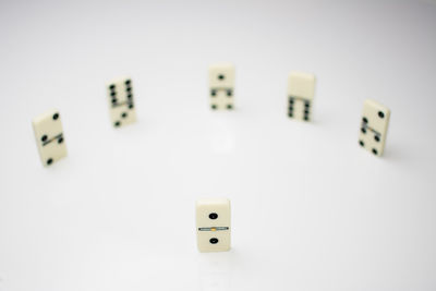 Close-up of computer keyboard against white background