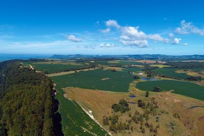 Panoramic view of agriculture field. rural and countryside scene. great landscape.