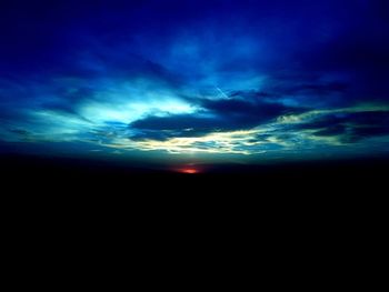 Scenic view of dramatic sky at night