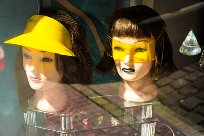 Close-up of mannequin in store