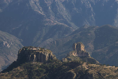 High angle view of rocky mountains on copper canyon / barrancas del cobre