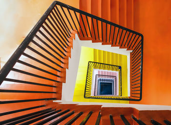 Low angle view of spiral staircase