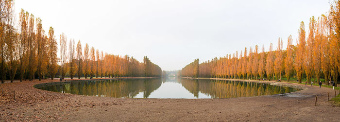 Scenic view of lake against clear sky