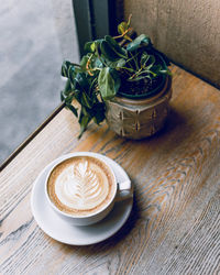 Coffee cup on table